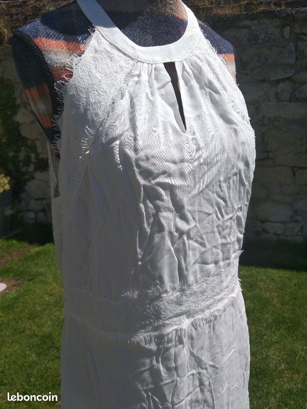 Robe longue dos nu ecru Naf Naf neuve T38 (image 3)