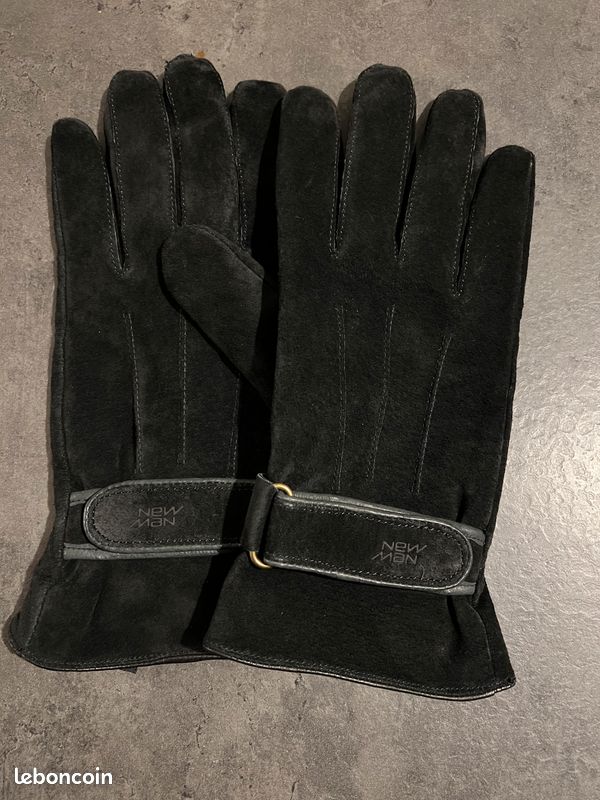 Gants New Man – Homme (Taille S, Noir, Neufs) (image 1)