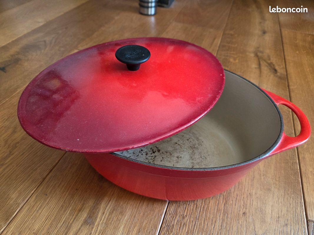 VINTAGE COUSANCES LE Creuset cast iron griddle skillet pan folding handle camp $59.00
