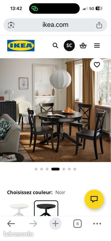 Table IKEA noire ROSENTORP (image 1)