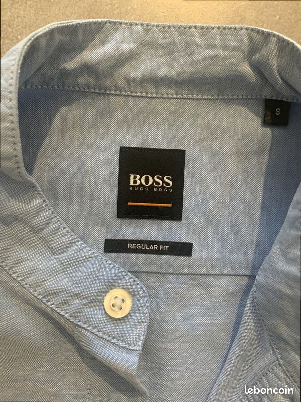 Chemise Homme Formelle HUGO BOSS - Taille 16 1/2 (L), Couleur Bleu - Neuf Sans étiquettes, Coton Turc