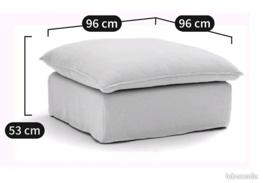 Très beau lot de 2 canapés + 1 pouf - Couleur Écru - État NEUF (image 10)