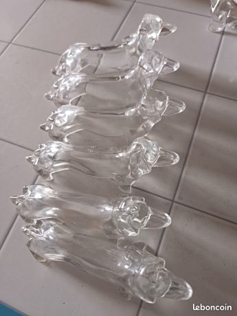 porte couteaux vintage forme teckel en plastique Transparent Animal