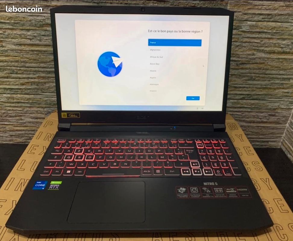 PC Gamer Portable Acer Nitro 5, I5-10300H, RTX 3060, 16Go RAM, 512Go SSD