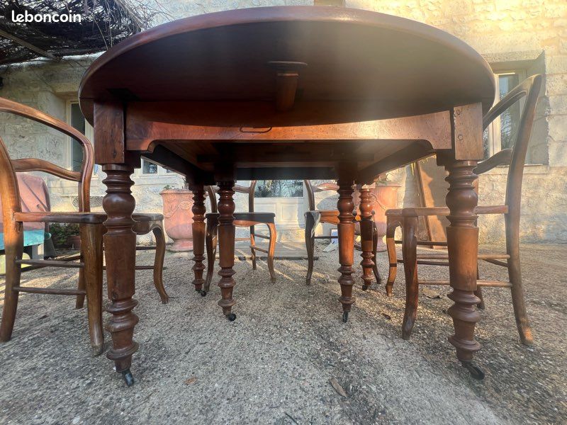 Ensemble table salle à manger acajou avec 2 rallonges (image 5)