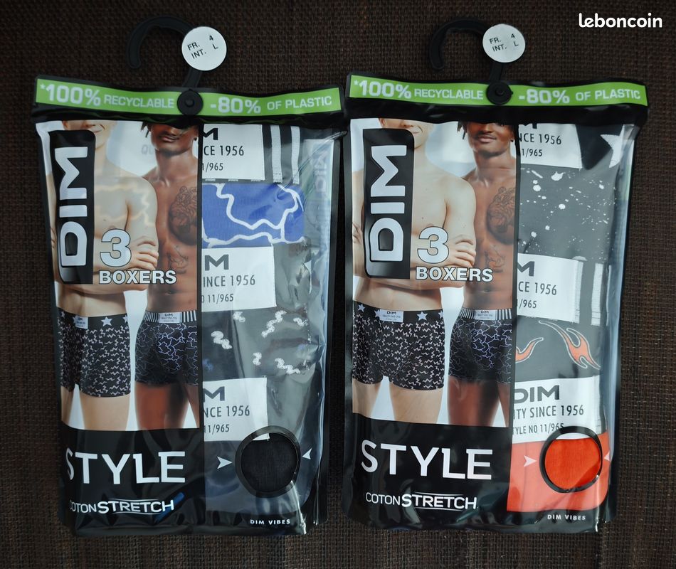 Lot 2x3 Boxers DIM, Taille L : "Stretch confort 1956" (Neuf, sous blister) (image 2)