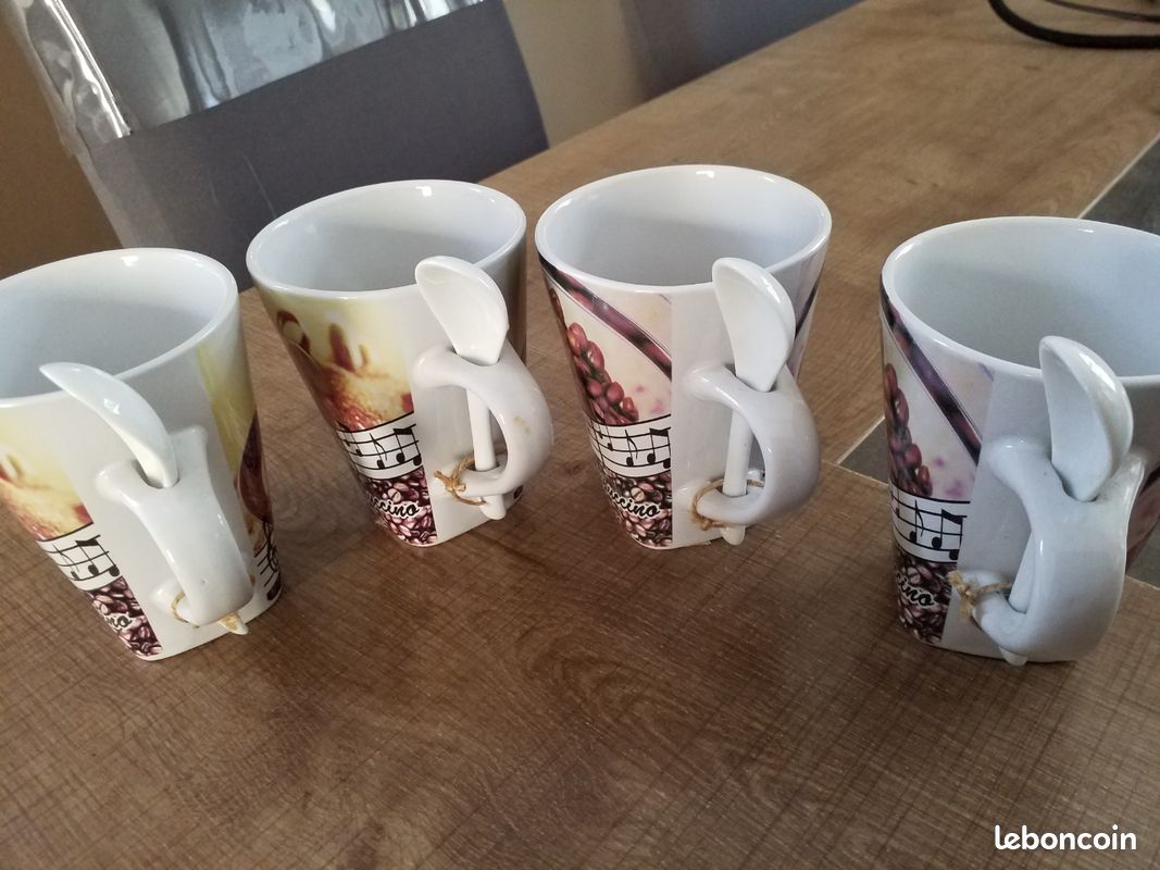 4 très beaux mugs cappuccino tout neuf (image 3)