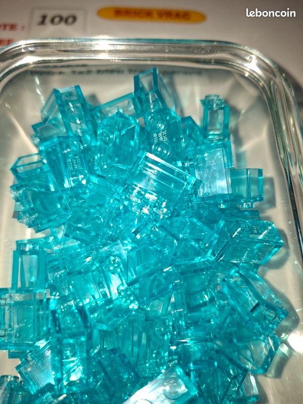 Lego Classic 1 x 2 briques transparentes bleu clair – 100 pièces – Parfait pour les idées de construction créatives