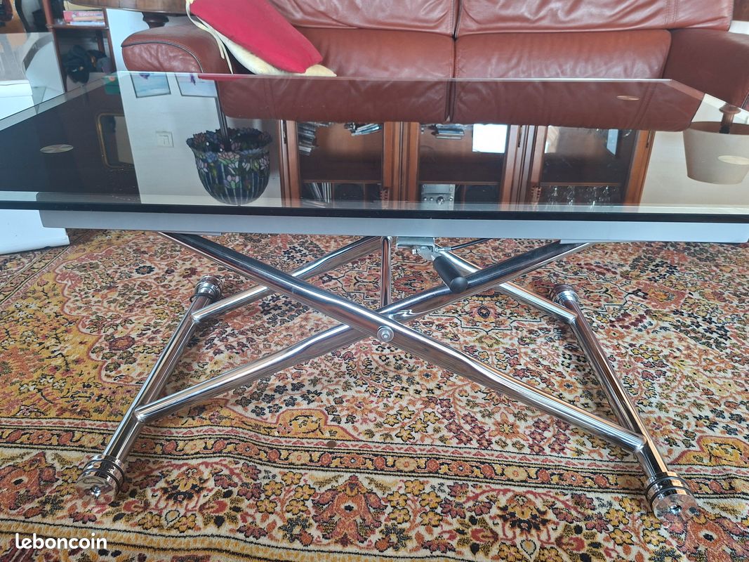 Table en verre pliable réglable (image 1)