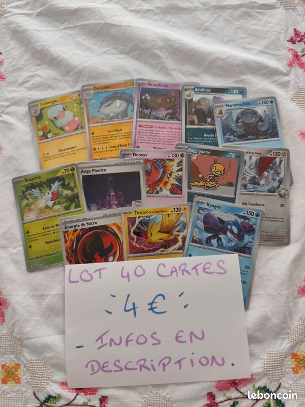 Lot 40 cartes Pokémon officielles, comme neuves (image 1)