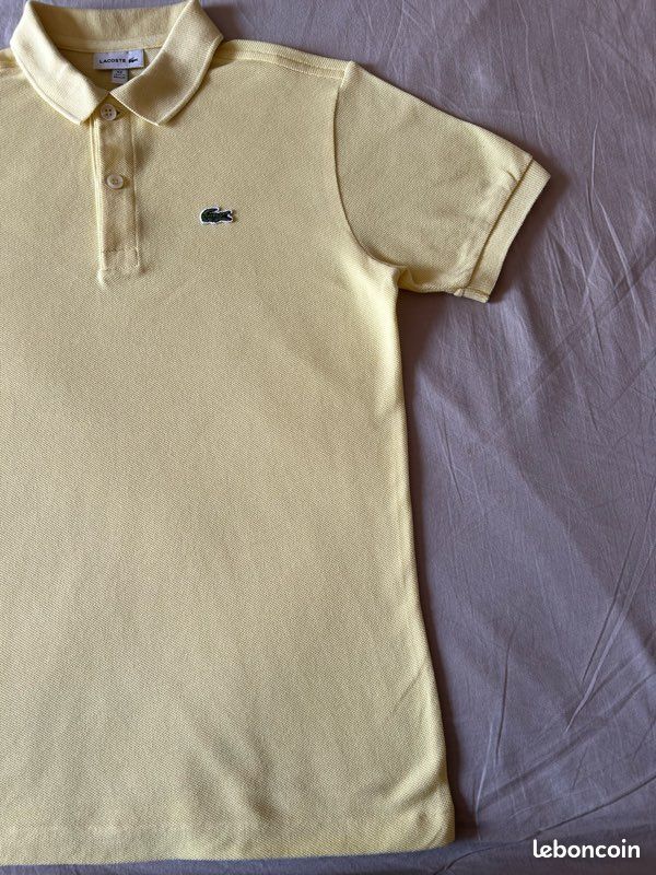 Polo Lacoste jaune garçon (image 4)