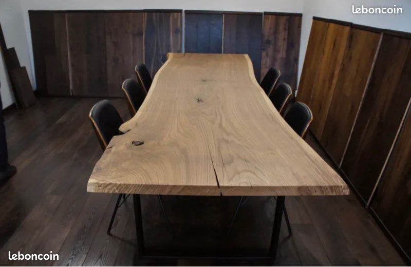 Plateau de Table Bois Massif Bords Naturel Sur Mesure (image 1)
