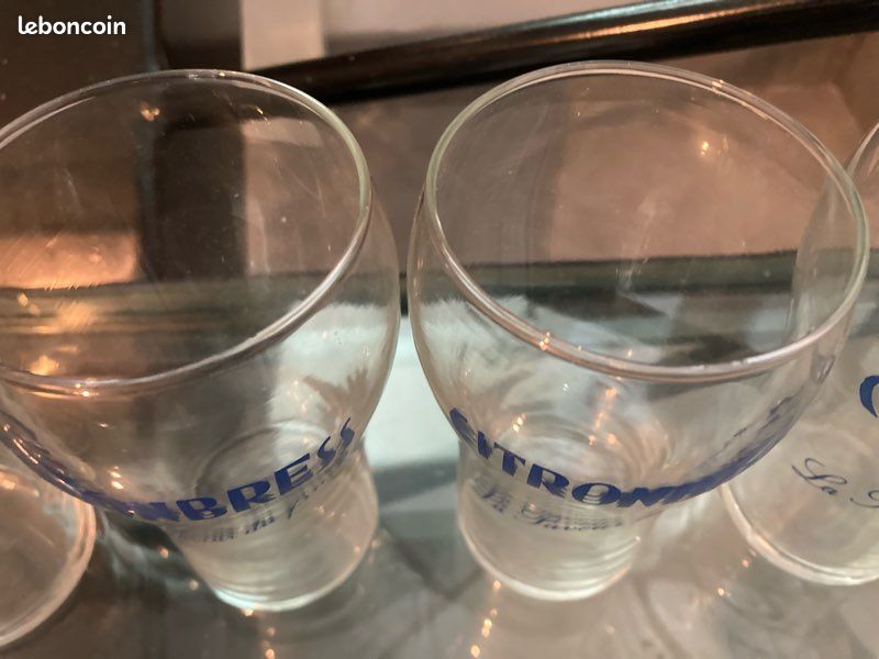 Rare lot 6 anciens verres citronbress la saveur du fruit đâïž (image 7)