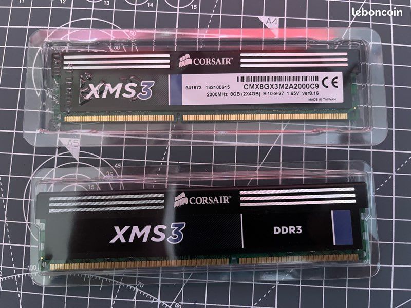 BARRETTES DE MÉMOIRE RAM DDR3 CORSAIR 2x4GB (8GB) (image 2)