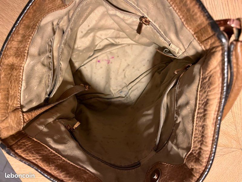 Sac Longchamps cuir marron vintage (image 4)