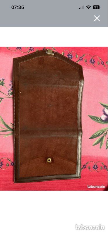 Portefeuille Vintage Le Tanneur Cuir Bordeaux - Authentique Années 60, Occasion