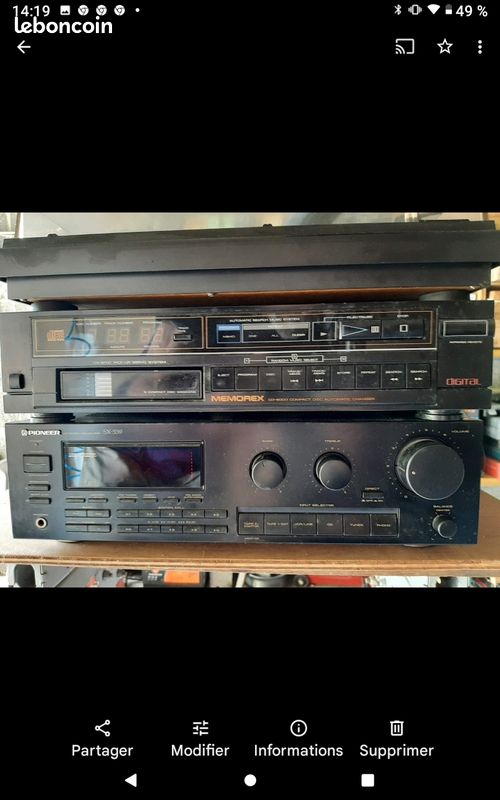 Chaine pionner 400w convient sal resept 3 chargeurs 6 disq memorex (image 2)