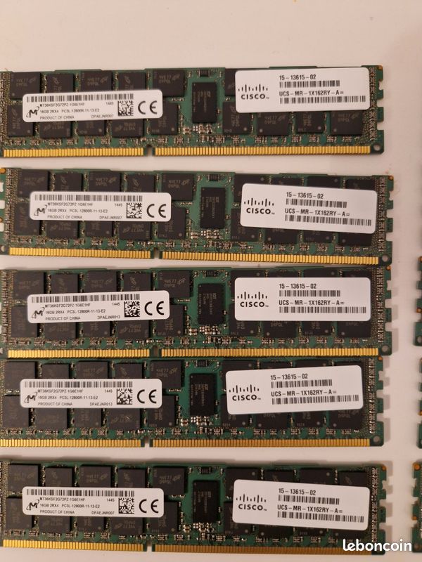 Barrettes De RAM Serveur MICRON 16GB 2RX4 PC3L-12800R