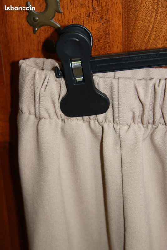 Jupe beige longueur genou coupe droite stretch avec taille élastiquée - Damart - Taille : 46 (image 10)