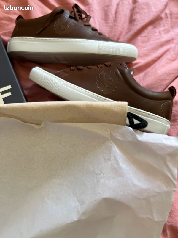 Paire de baskets neuves 41-42 belstaff walton 100% authentiques originales en cuir nappa moto motards (image 1)