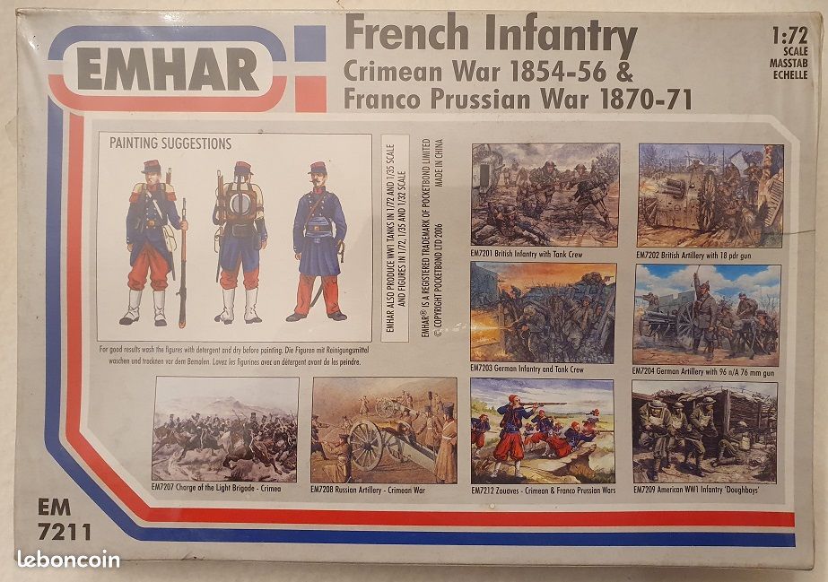 Figurine 1/72 EMHAR EM7211 French Infantry Crimean War and Franco-Prussian War (image 2)