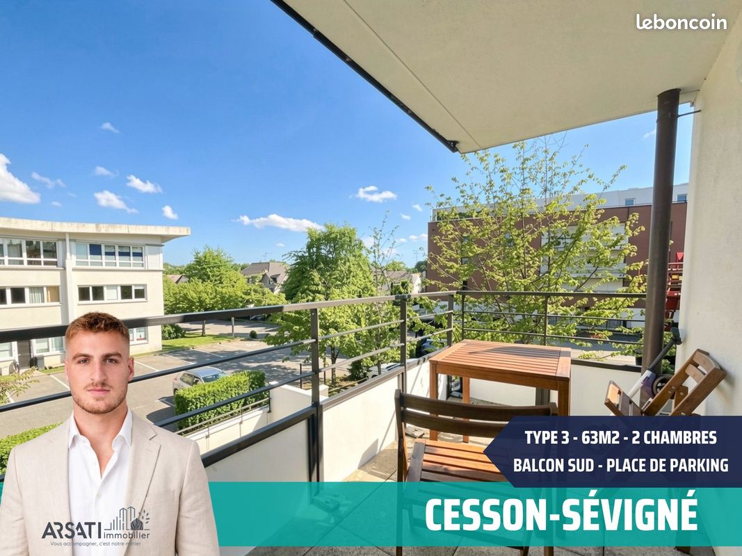 Appartement 3 pièces 63 m² · à Cesson-Sévigné · 63 m² · 249 990 €