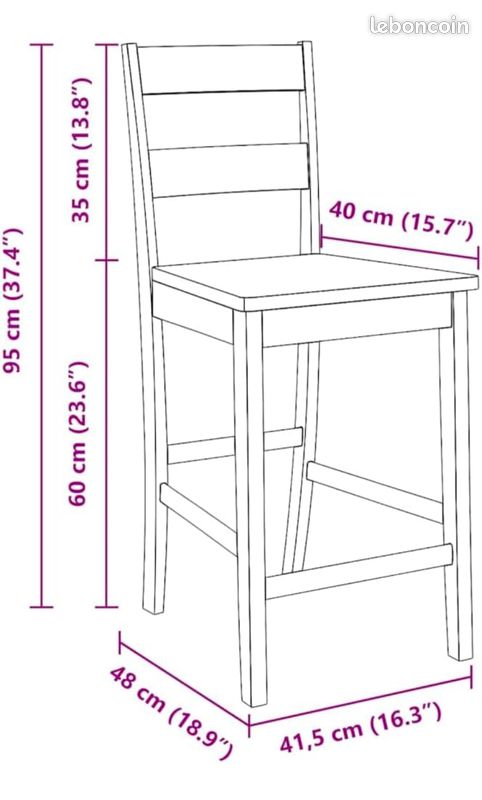 2 Chaises en bois (image 2)