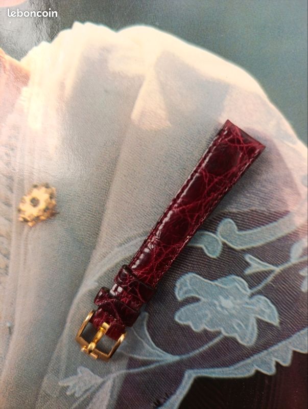 Bracelet de montre Emile Péquignet 12mm en crocodile véritable bordeaux - Neuf (image 11)