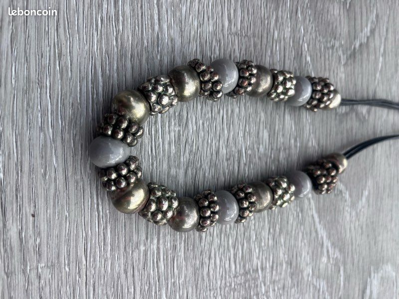 Grand Sautoir Vintage Métal Et Perles Moon'C Paris - En Parfait état