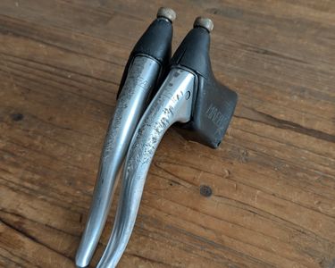 Leviers De Frein Mafac Course Compétition Dorés, Capots Marron - Vintage Rétro Pour Vélo Route