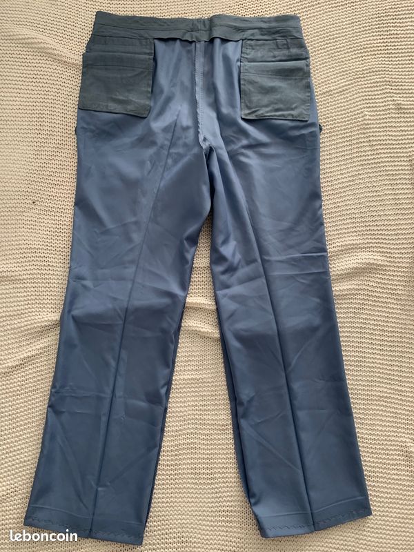 Pantalon Claude Rousseau Bleu Ciel Laine Fine Grande Mesure Bespoke - Taille W40/50L (image 13)