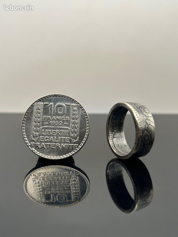 Bague Pièce De Monnaie 10 Francs Turin En Argent - Anneau Simple Création AntiqueCoinRings | Neuf Avec Étiquettes