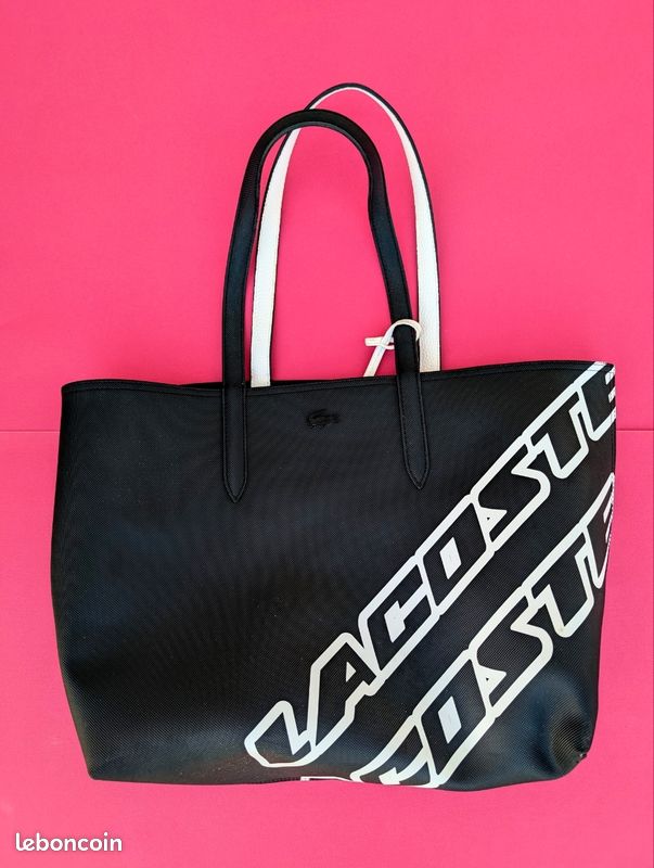 Sac cabas noir blanc Lacoste (image 2)
