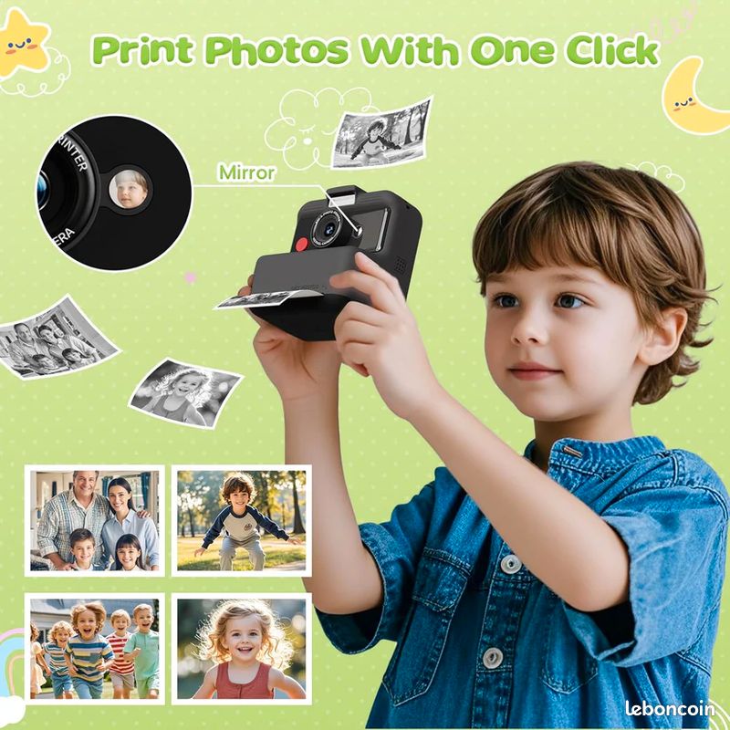 Appareil Photo Pour Enfants Avec Impression Instantanée, Appareil Photo Numériqu