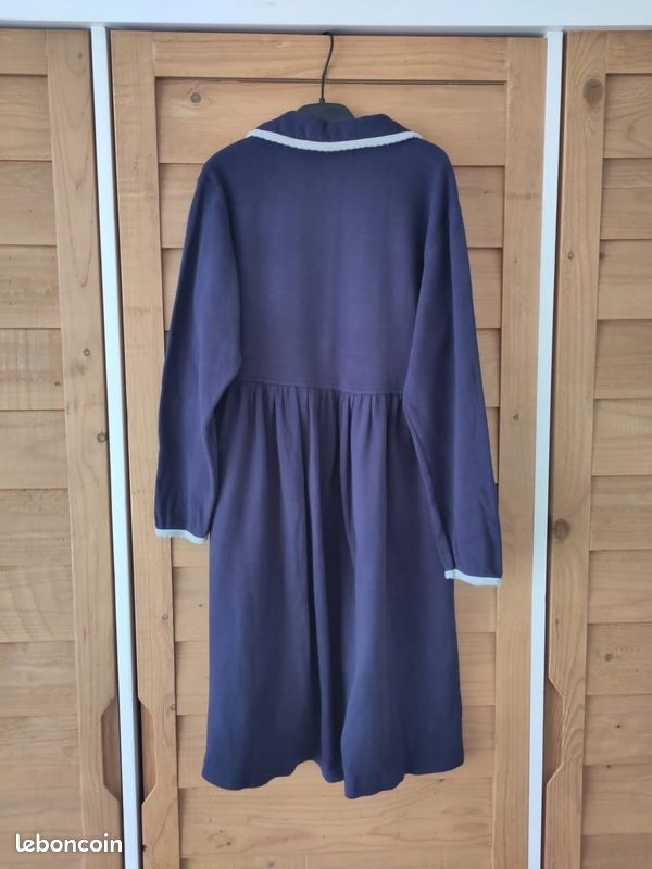 Robe vintage années 90 100% coton Country For Kids Girls bleu marine taille 10 ANS (image 8)