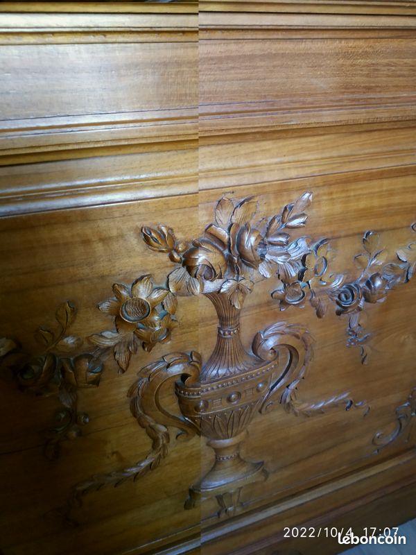 Lit ancien en 140 merisier (image 1)