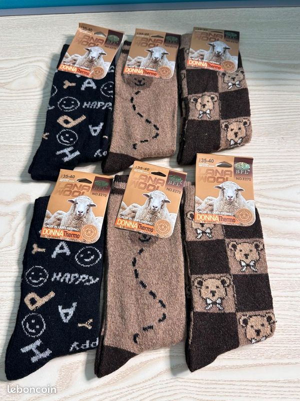 5 Paires Chaussettes Thermiques Femmes En Laine Mérinos - Extra épaisses, Taille 35-42, Pour Randonnée, Marche, Cadeau De Noël