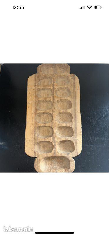 A2 / jeu africain art africain awale artisanale / en bois brut 4,5kg (image 5)