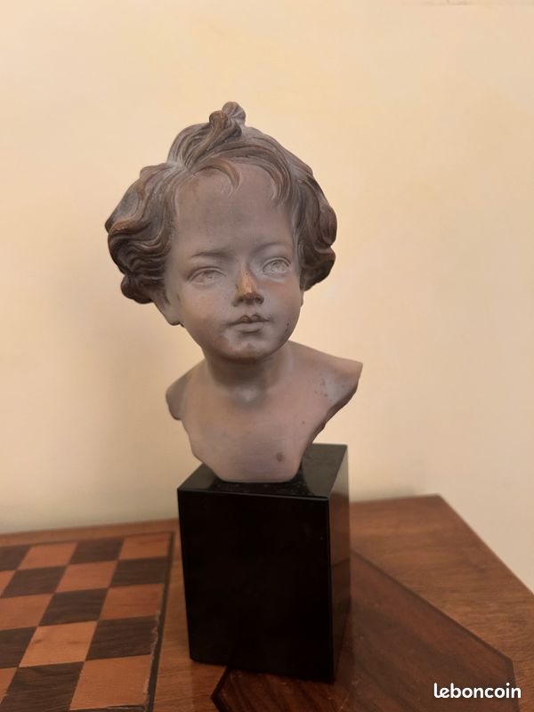 Buste enfant en terre cuite patinée (image 1)