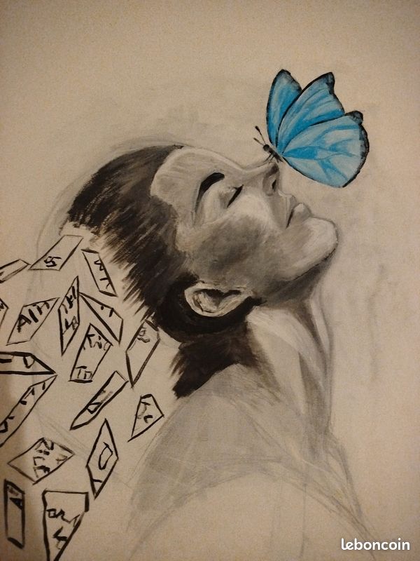 Tableau femme papillons (image 3)