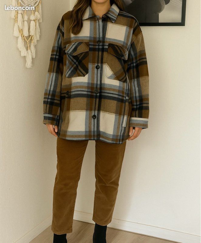 Veste chemise à carreaux TM Zara contient de la laine et alpaga