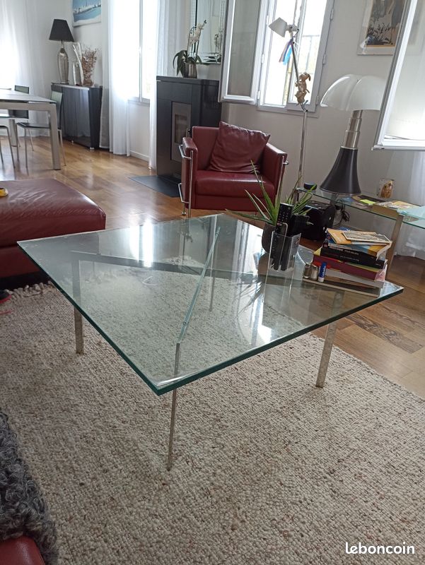 Table basse verre carrée1m x 1m (image 1)