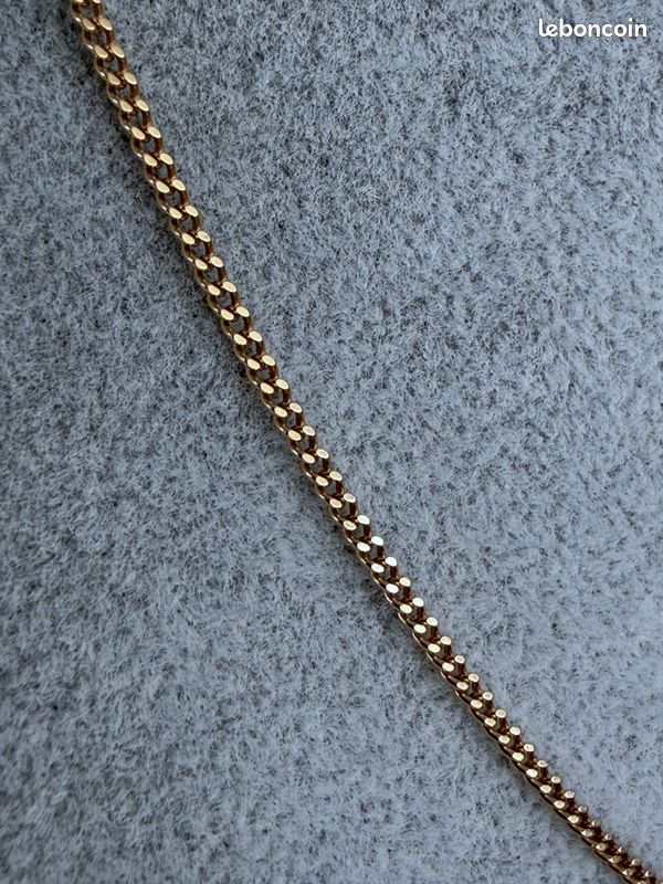 Chaîne En Or 18 Carats Jaune, Longueur 46 Cm - D'occasion, Sans Marque Mais En Or Véritable