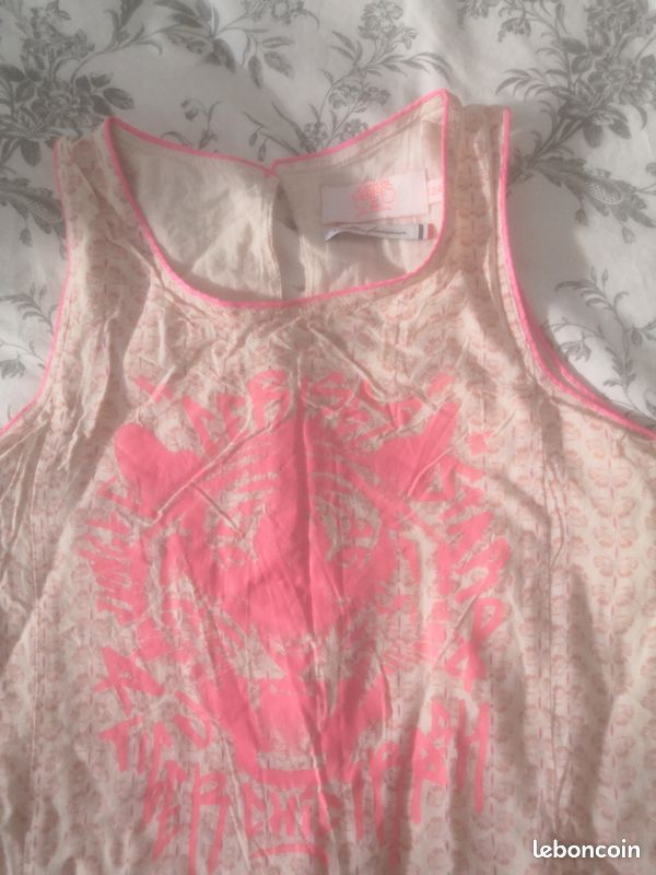 Jolie Robe rose corail le temps des cerises. 10/12ans (image 2)