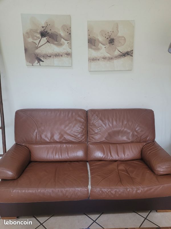 A vendre 2 canapés en cuir (image 2)