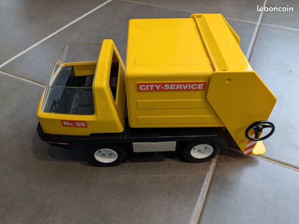PLAYMOBIL Vintage 3470 - Camion Poubelle Et Set - 1978 - Bon état