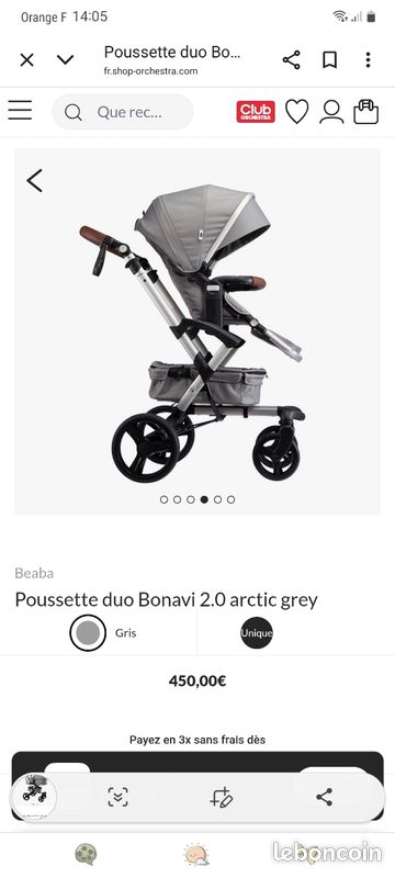 Poussette BONAVI 2 en 1 tout terrain NEUVE encore emballee (image 4)