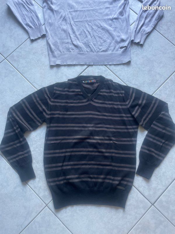 Pull en coton col en V homme Taille XL (image 3)