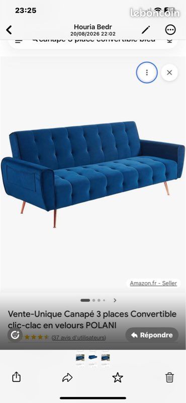 Lots de 2 fauteuils 3 places neuf (image 1)