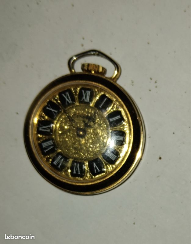 Montre Pendentif De Poche Vintage Lenga Suisse - Remontage Manuel, Fonctionne, Occasion, Style Collier